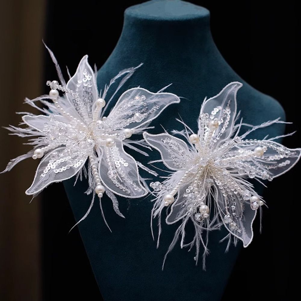 Feather Pearl 3D Organza Flowe - Applique Patch Flower บทวิจารณ์และราคา