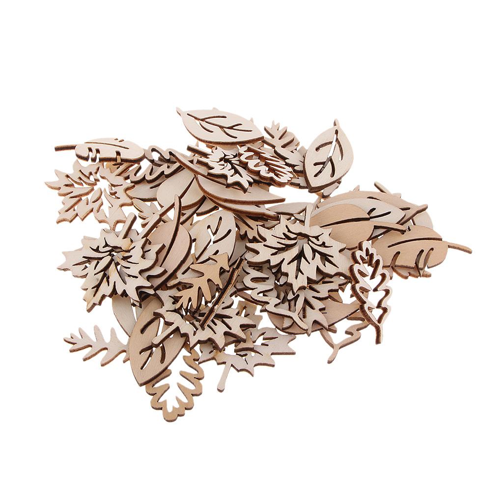 50 Pieces Wooden Leaves Embell - Christmas Craft Embellishment บทวิจารณ์และราคา