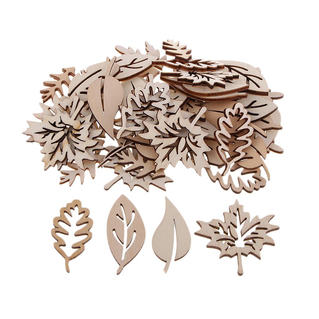 50 Pieces Wooden Leaves Embell - Christmas Craft Embellishment บทวิจารณ์และราคา