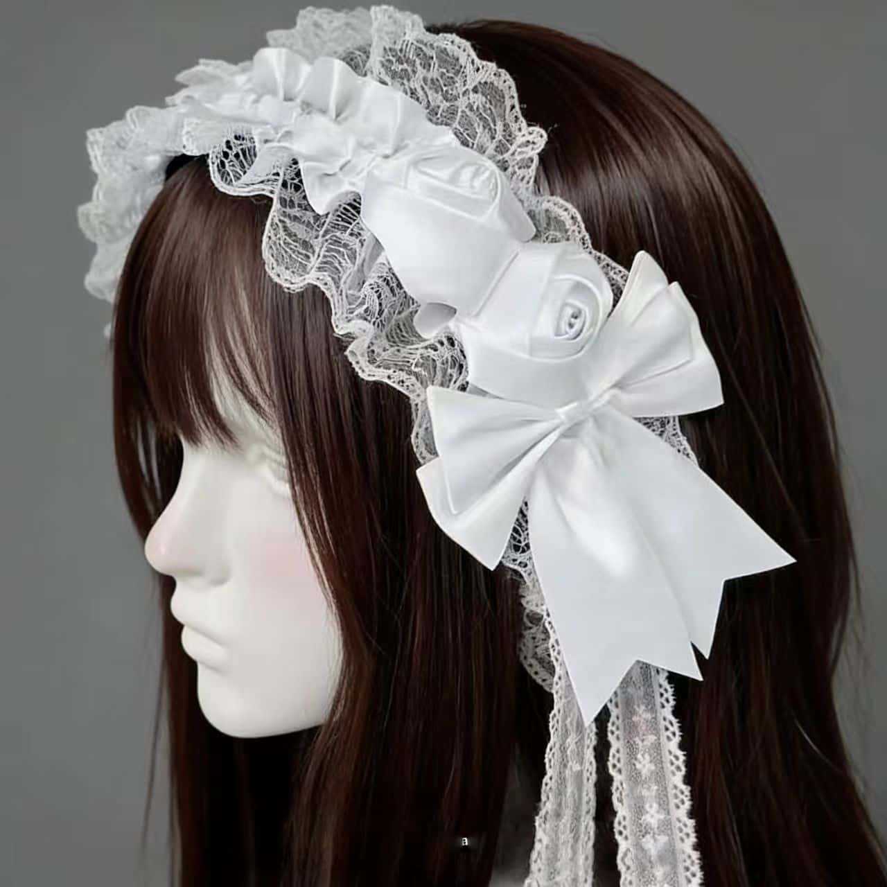 Gothic Lolita Lace Headbands f - Tassel Fringe Trim บทวิจารณ์และราคา