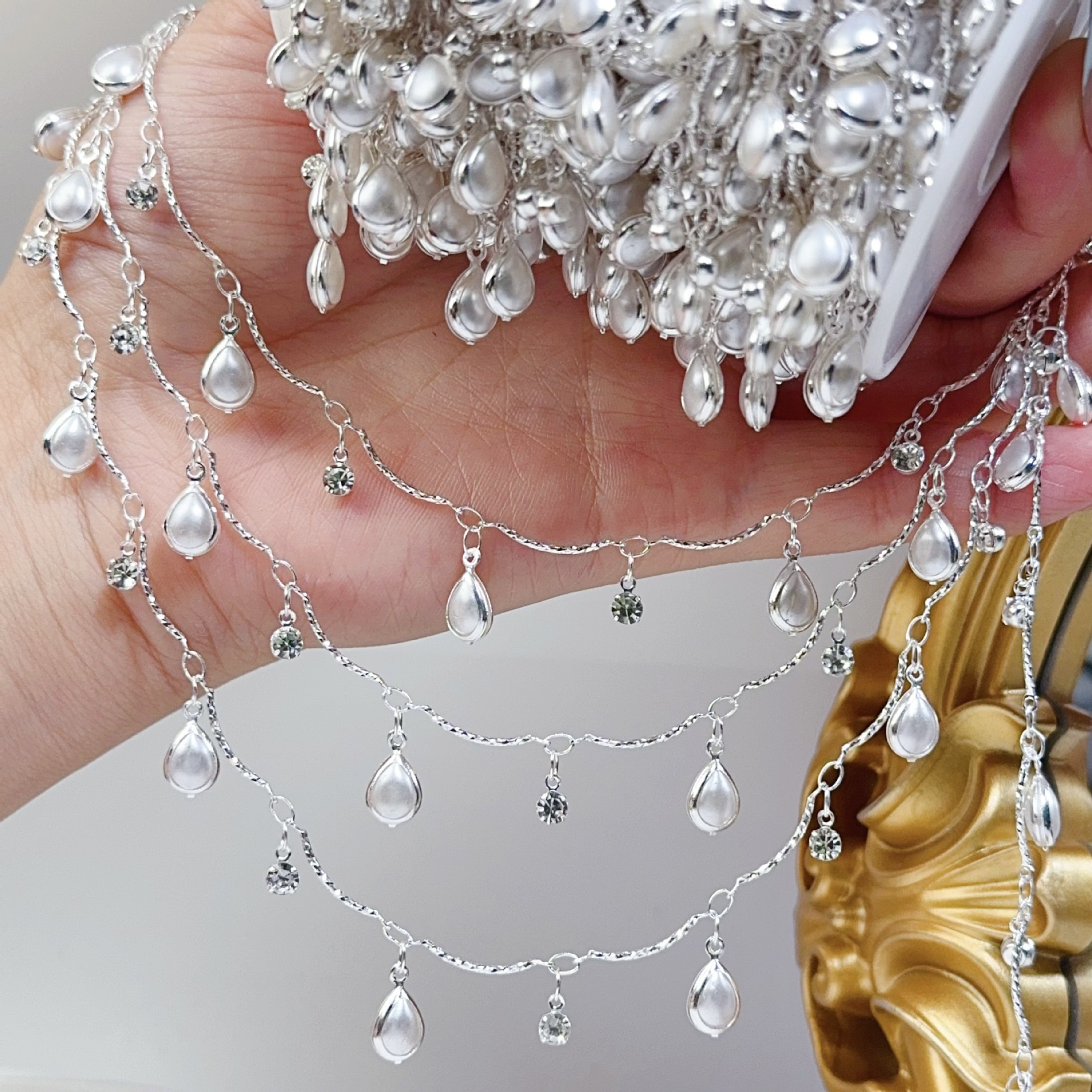 0.5/1/2M Exquisite Curved Stic - Pearl Trim Chain บทวิจารณ์และราคา