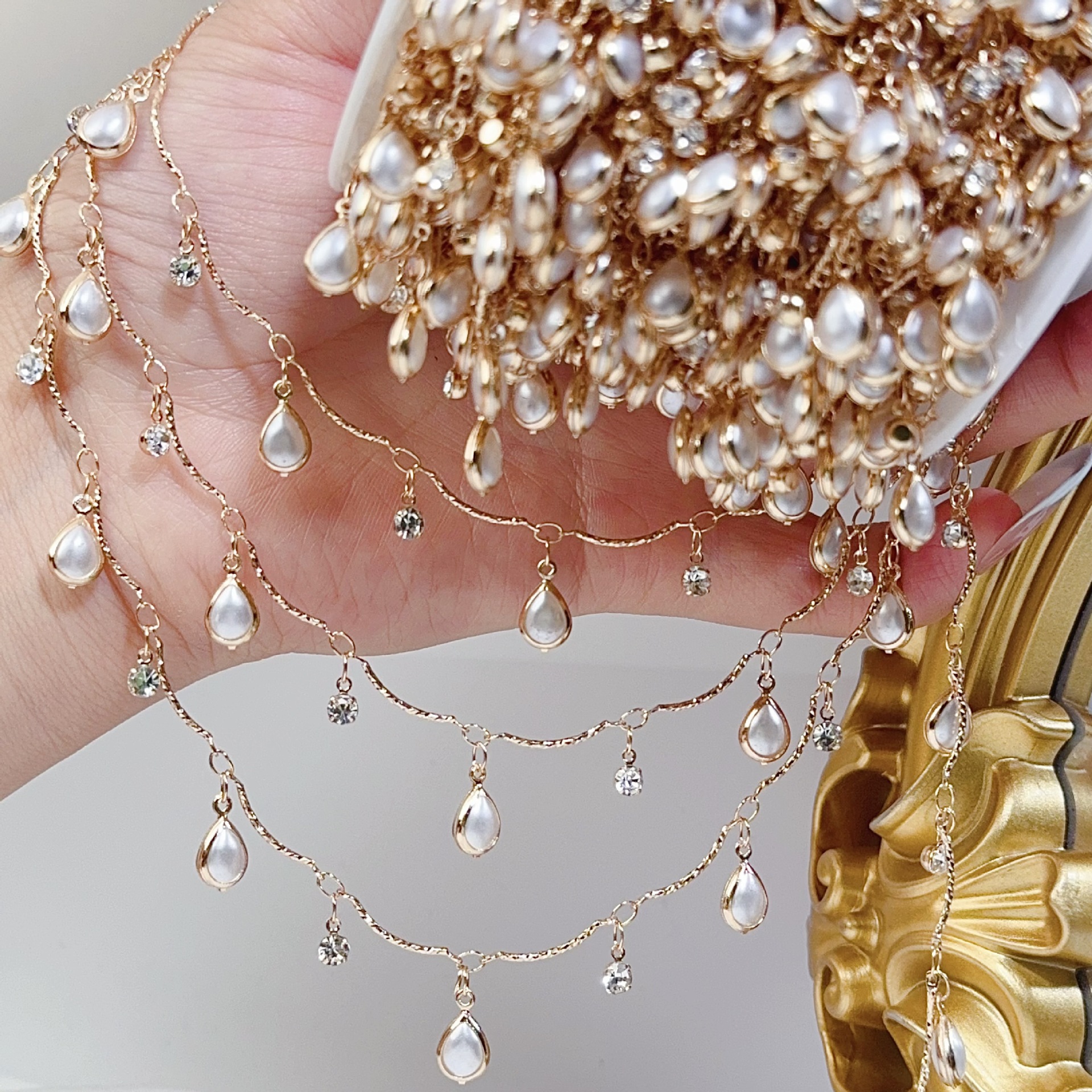 0.5/1/2M Exquisite Curved Stic - Pearl Trim Chain บทวิจารณ์และราคา