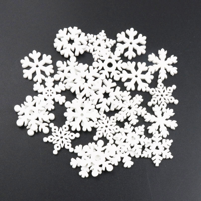 20Pcs Wooden Christmas Snowfla - Christmas Craft Embellishment บทวิจารณ์และราคา