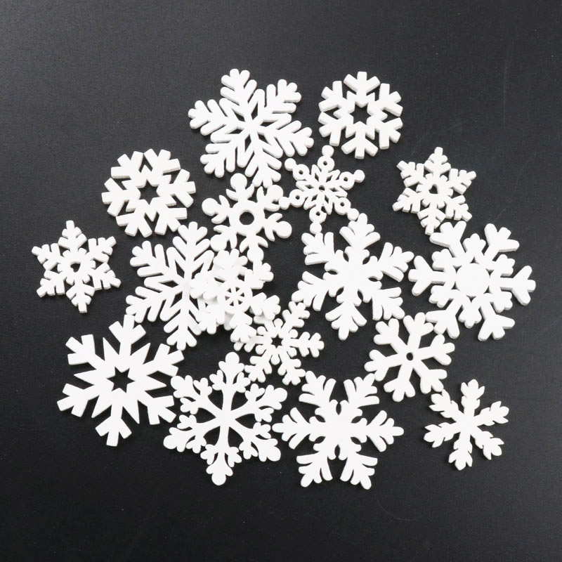 20Pcs Wooden Christmas Snowfla - Christmas Craft Embellishment บทวิจารณ์และราคา