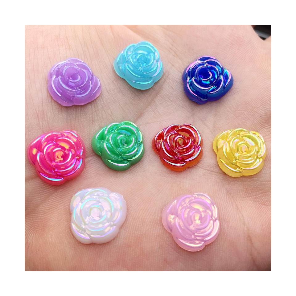 40pcs 14mm Gold Rose Flowers R - Embellishment Glue Craft บทวิจารณ์และราคา