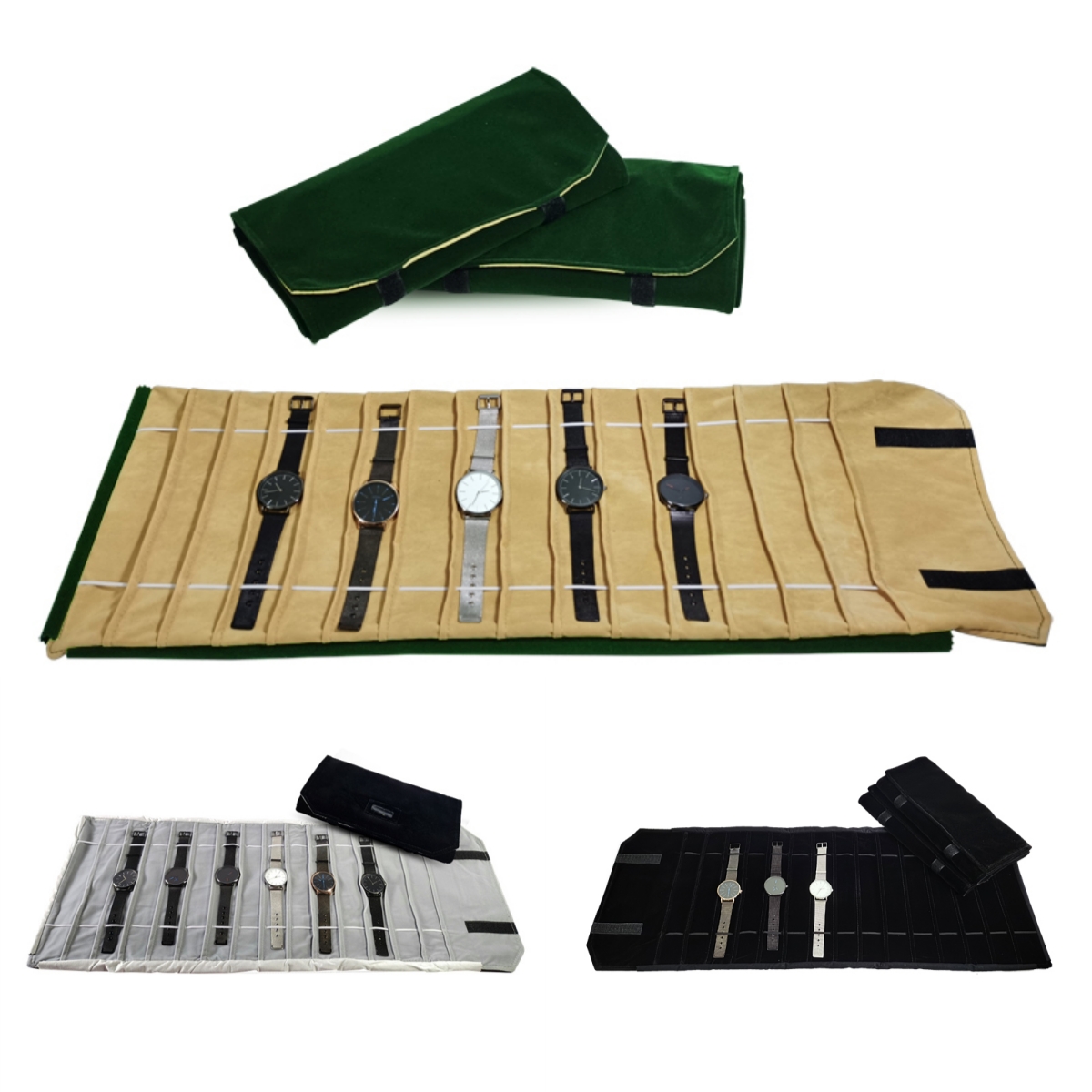 Velvet Watch Roll Bag Jewelry  - Velvet Ribbon Roll บทวิจารณ์และราคา