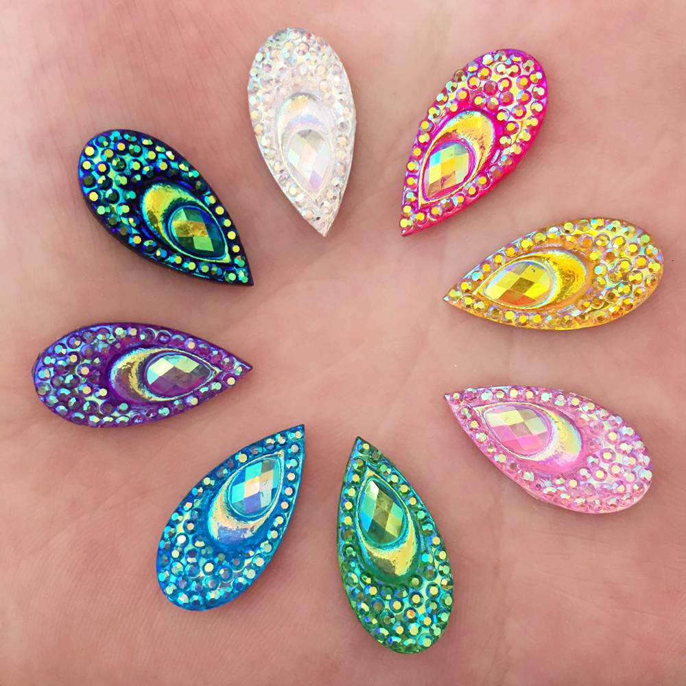 40PCS Resin 10*20mm Teardrop P - Embellishment Glue Craft บทวิจารณ์และราคา