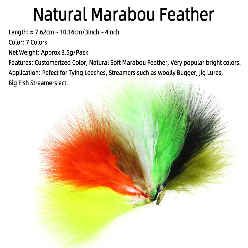 3.5g/Pack 3~4 inch Natural Mar - Feather Trim Marabou บทวิจารณ์และราคา