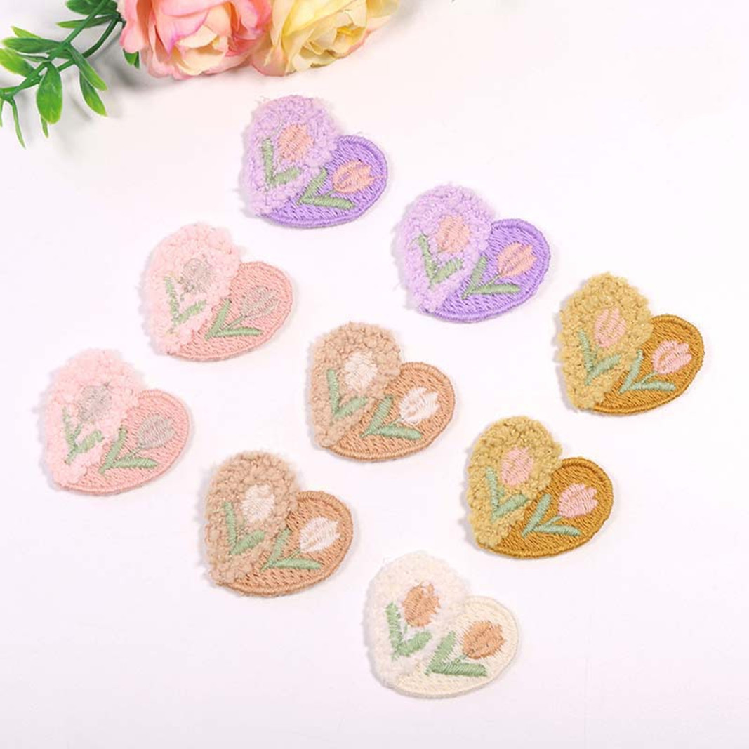 10PCS Wool Plush Love Flower A - Applique Patch Flower บทวิจารณ์และราคา