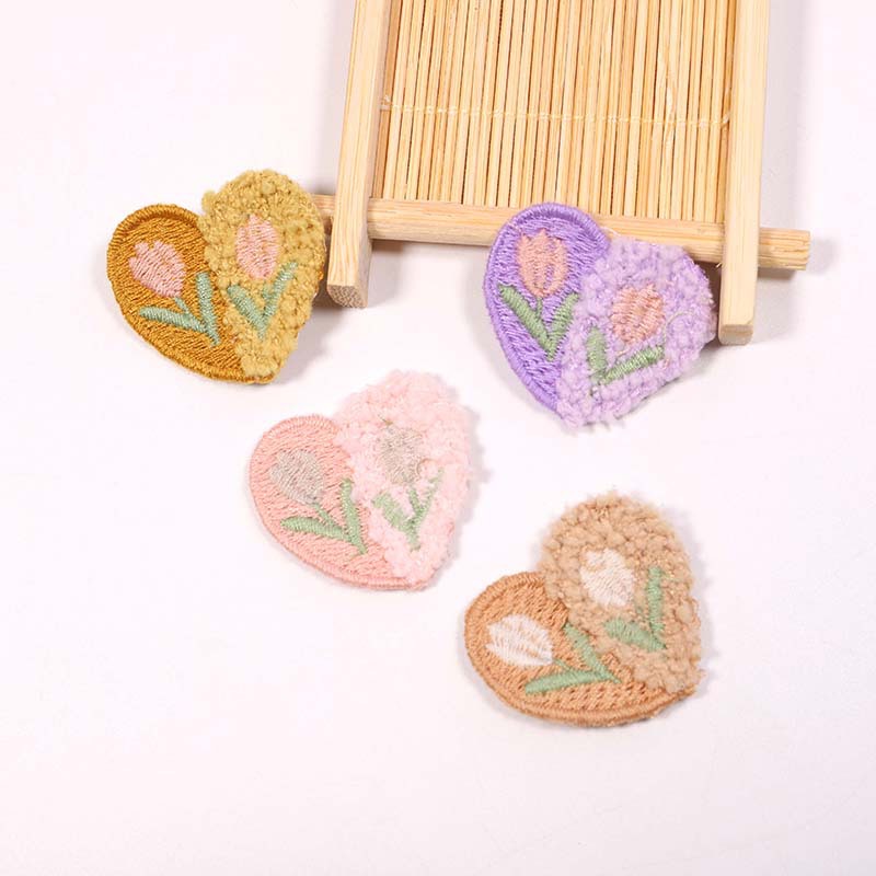 10PCS Wool Plush Love Flower A - Applique Patch Flower บทวิจารณ์และราคา