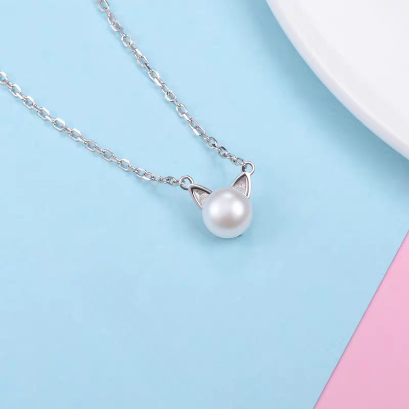 Fashion 925 Sterling Silver Je - Pearl Trim Chain บทวิจารณ์และราคา