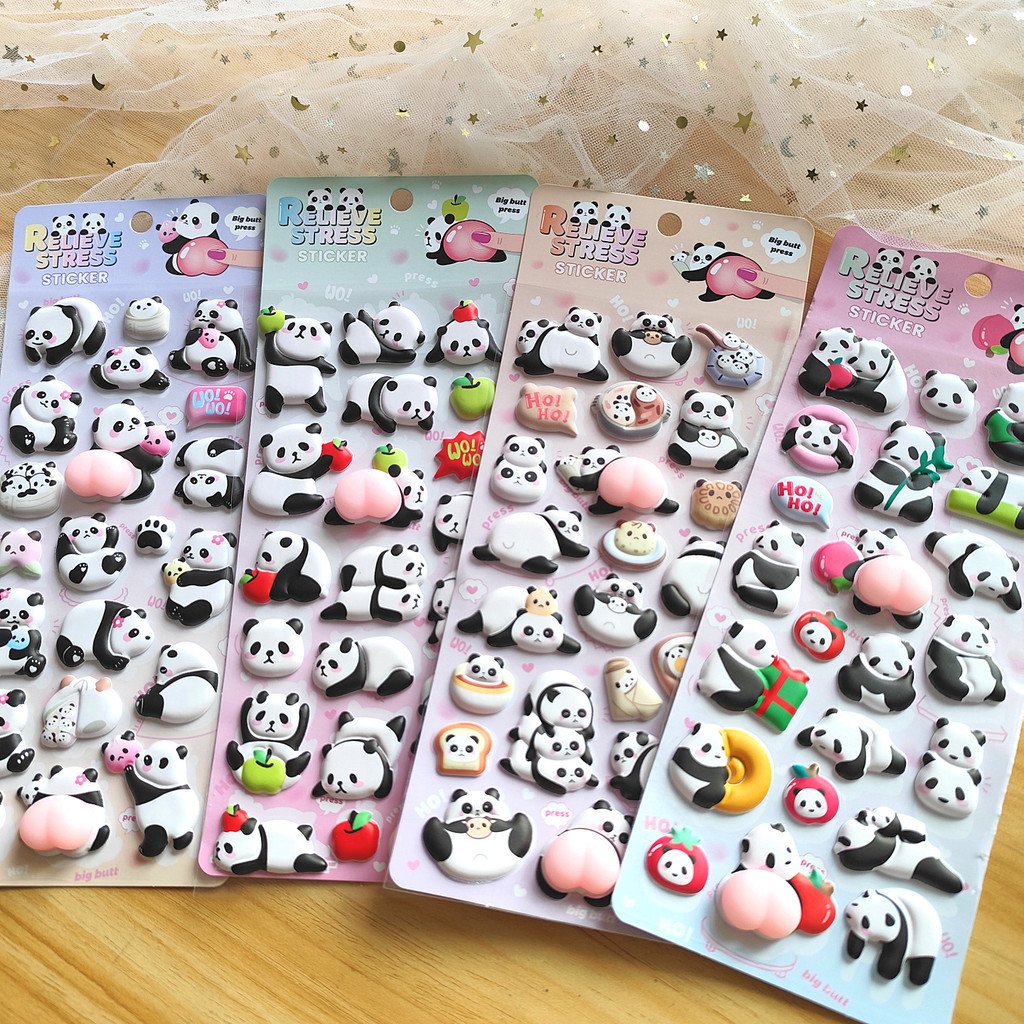 4-Piece Cute Panda Stress Reli - Craft Embellishment World บทวิจารณ์และราคา