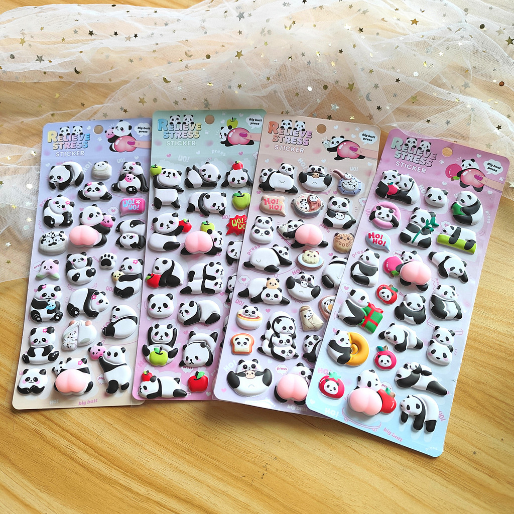 4-Piece Cute Panda Stress Reli - Craft Embellishment World บทวิจารณ์และราคา