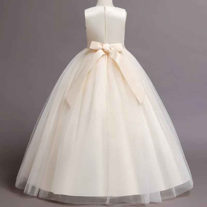 Fashion Bow Flower Girl Dresse - Lace Ribbon Trim บทวิจารณ์และราคา