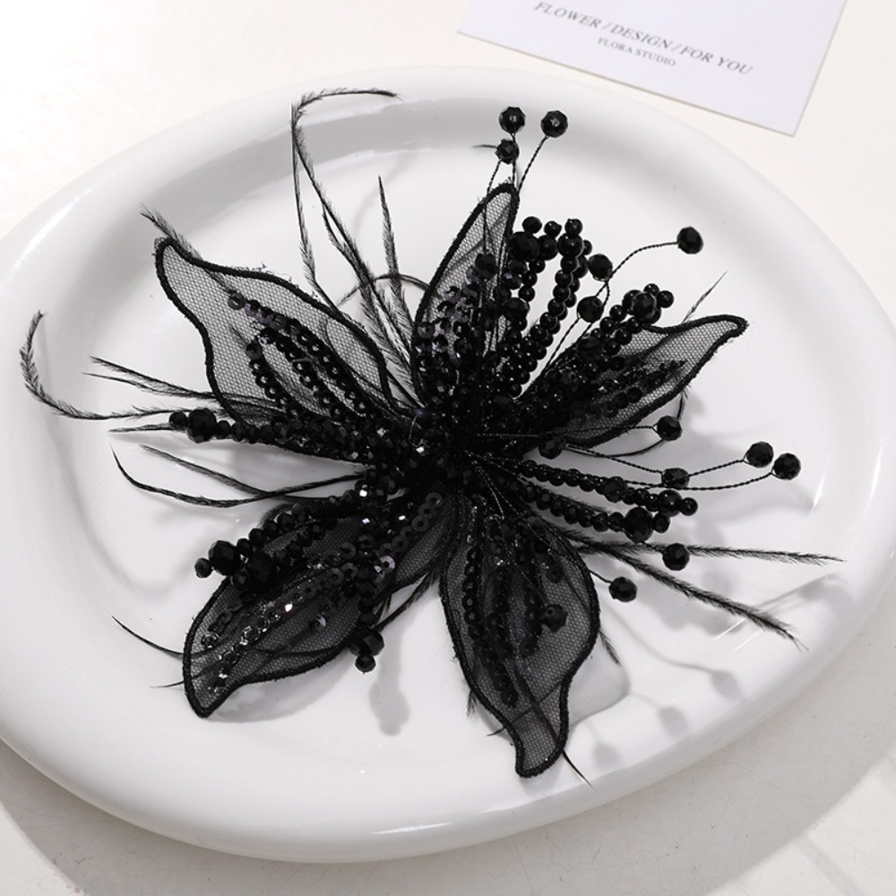 1PC Feather Pearl 3D Organza F - Applique Patch Flower บทวิจารณ์และราคา