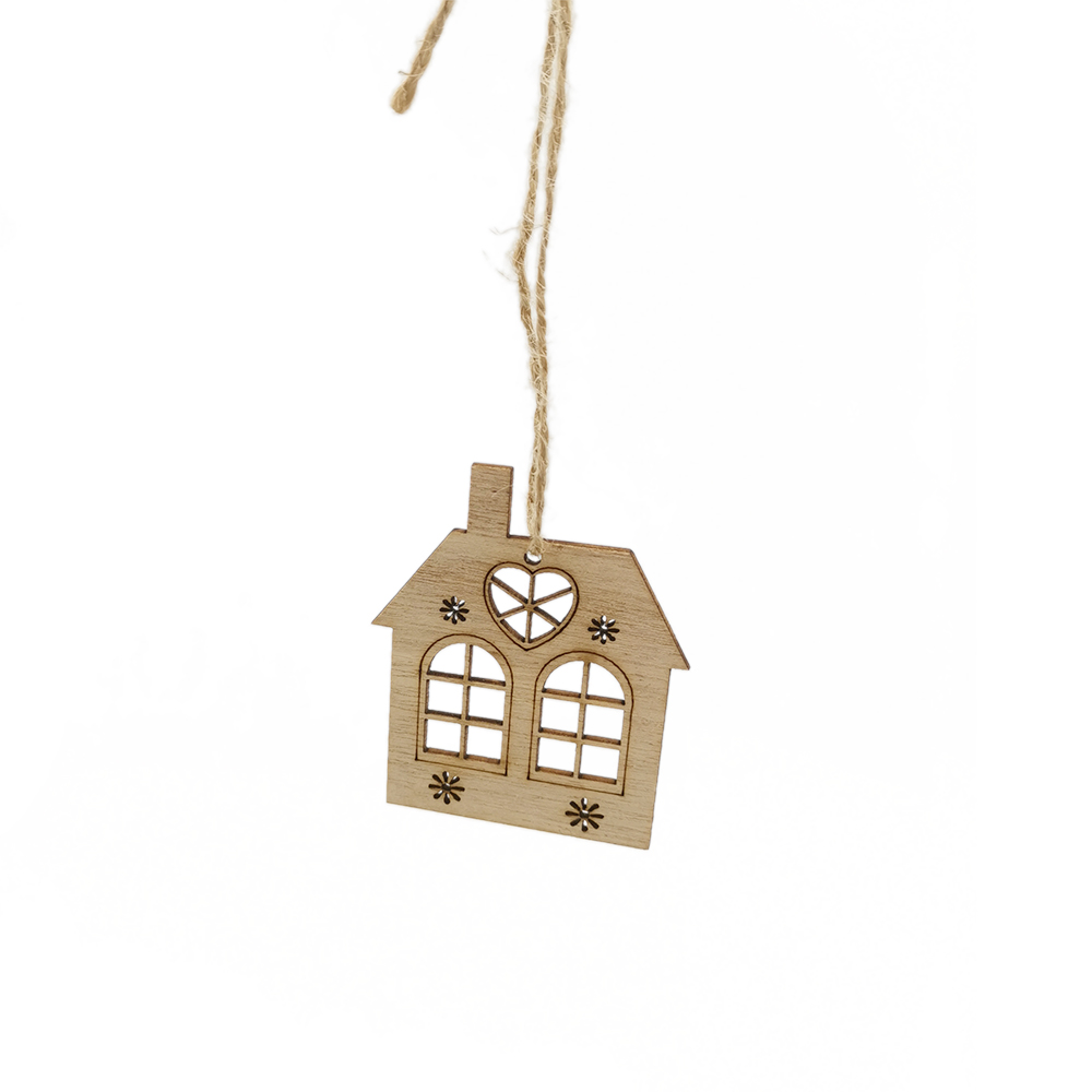 10pcs Wooden Hollow House Cuto - Christmas Craft Embellishment บทวิจารณ์และราคา