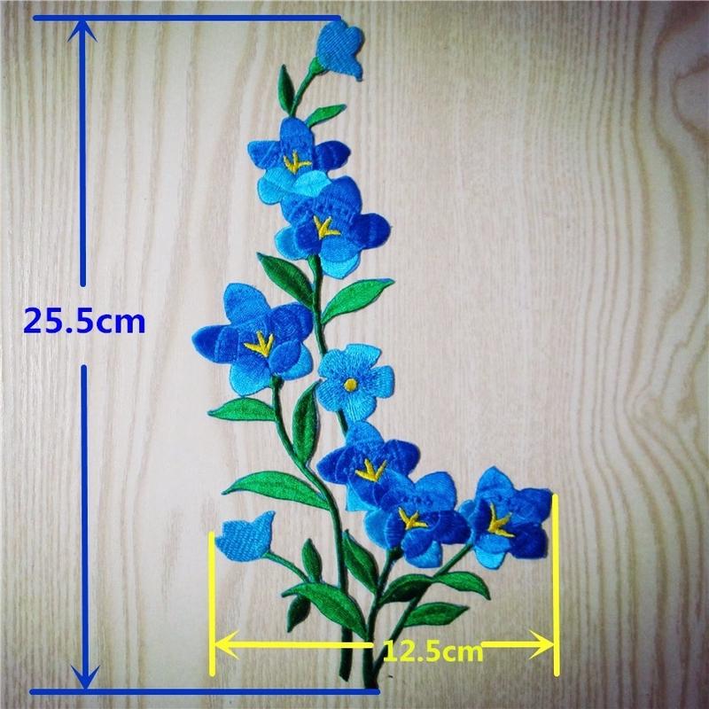 1/2pcs Nice Blue Flower Patch  - Applique Patch Flower บทวิจารณ์และราคา