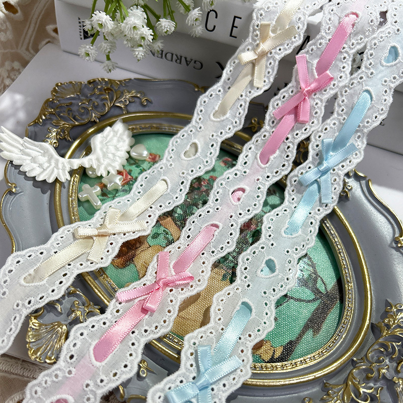 1yard Bow Pleated Lace Lolita  - Lace Ribbon Trim บทวิจารณ์และราคา