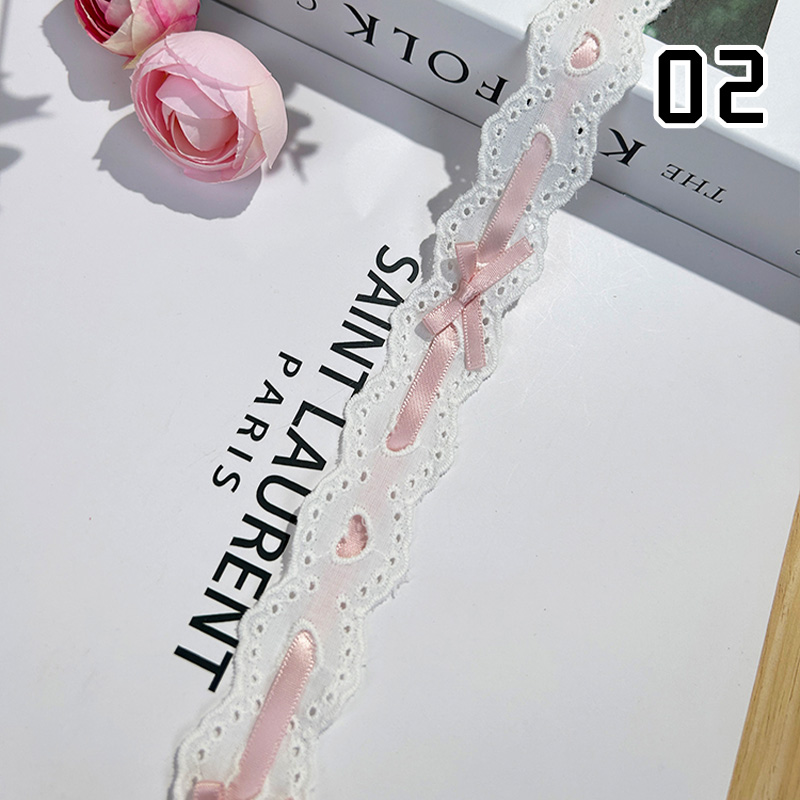 1yard Bow Pleated Lace Lolita  - Lace Ribbon Trim บทวิจารณ์และราคา