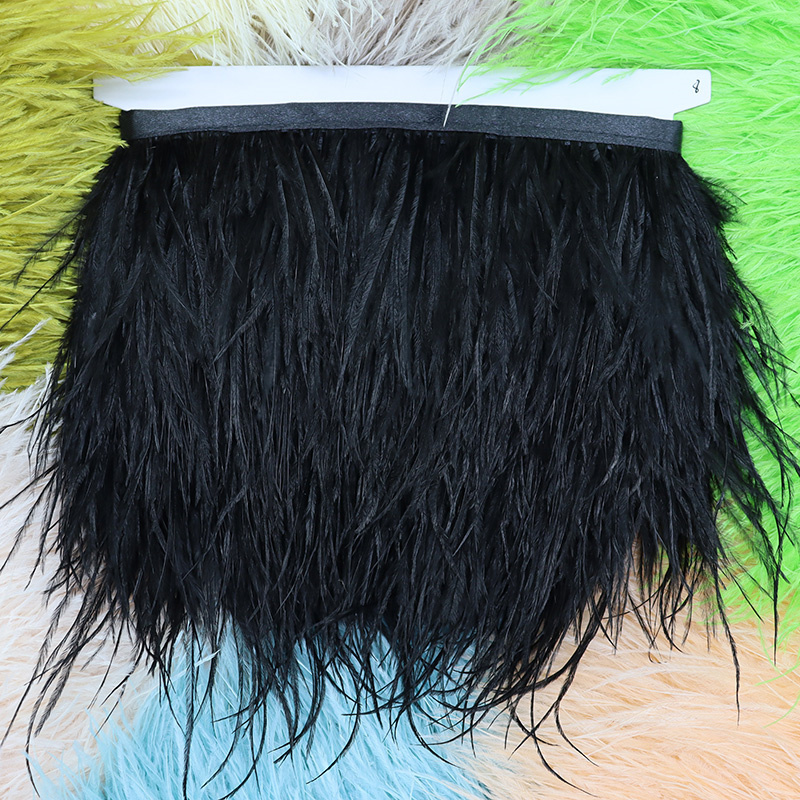 1M 8-10cm Black Ostrich Feathe - Feather Trim Marabou บทวิจารณ์และราคา