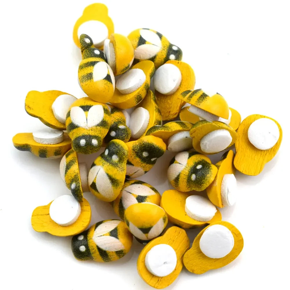 50pcs Yellow Wood Glue Buttons - Embellishment Glue Craft บทวิจารณ์และราคา