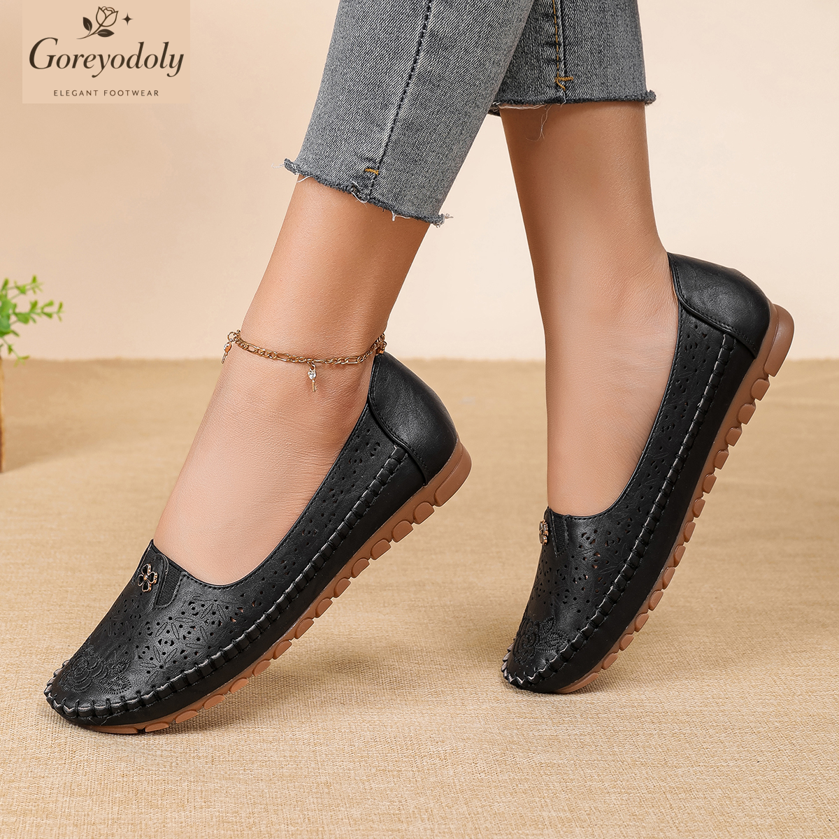 Goreyodoly women loafers flora - Embroidery Embellishments บทวิจารณ์และราคา
