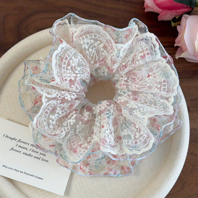 Pink and Green Floral Lace Tri - Elastic Lace Trim บทวิจารณ์และราคา