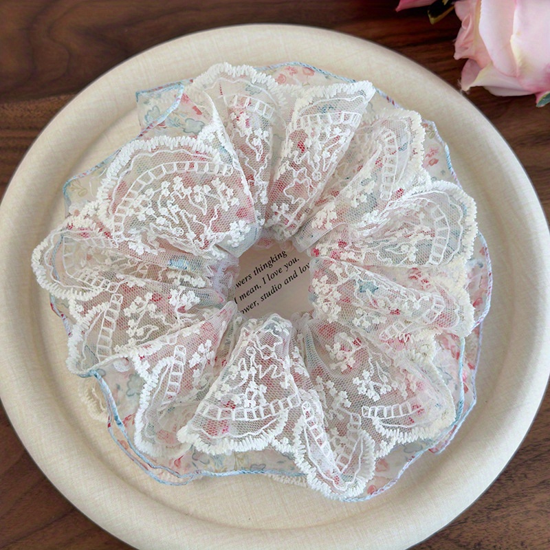 Pink and Green Floral Lace Tri - Elastic Lace Trim บทวิจารณ์และราคา