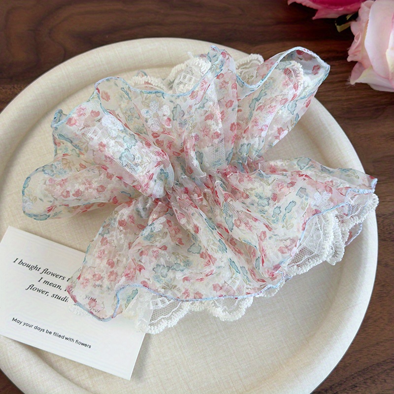 Pink and Green Floral Lace Tri - Elastic Lace Trim บทวิจารณ์และราคา
