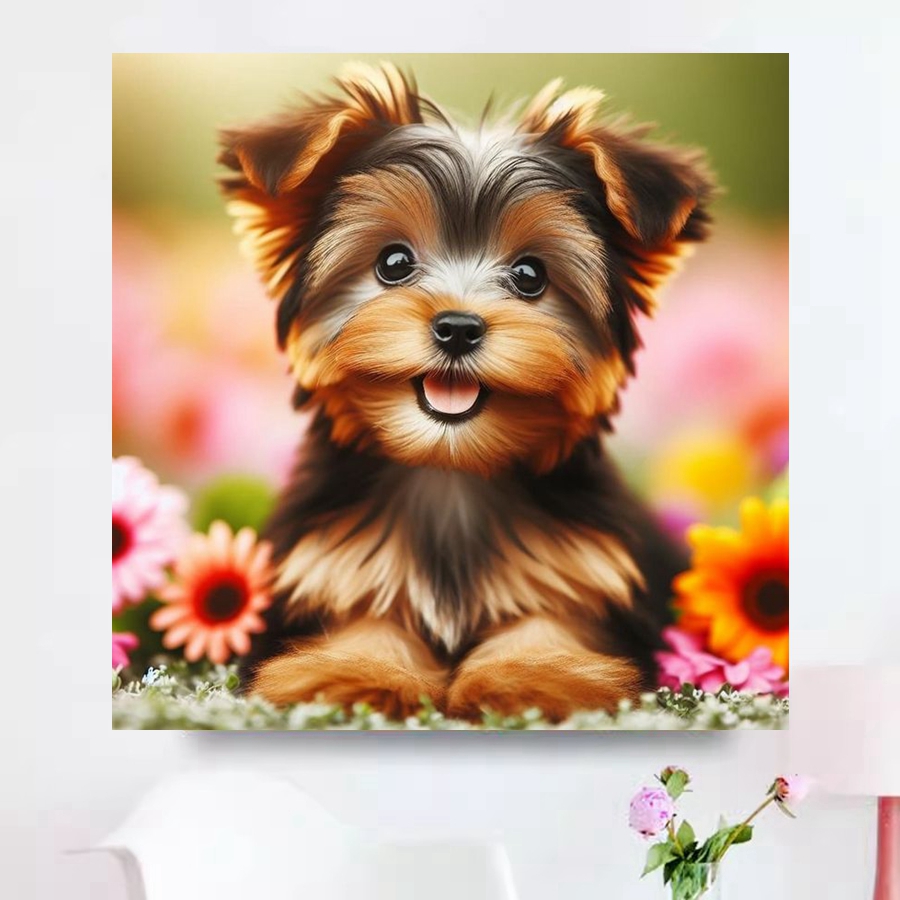 Yorkshire Terrier Dog 5D DIY D - Embroidery Embellishments บทวิจารณ์และราคา