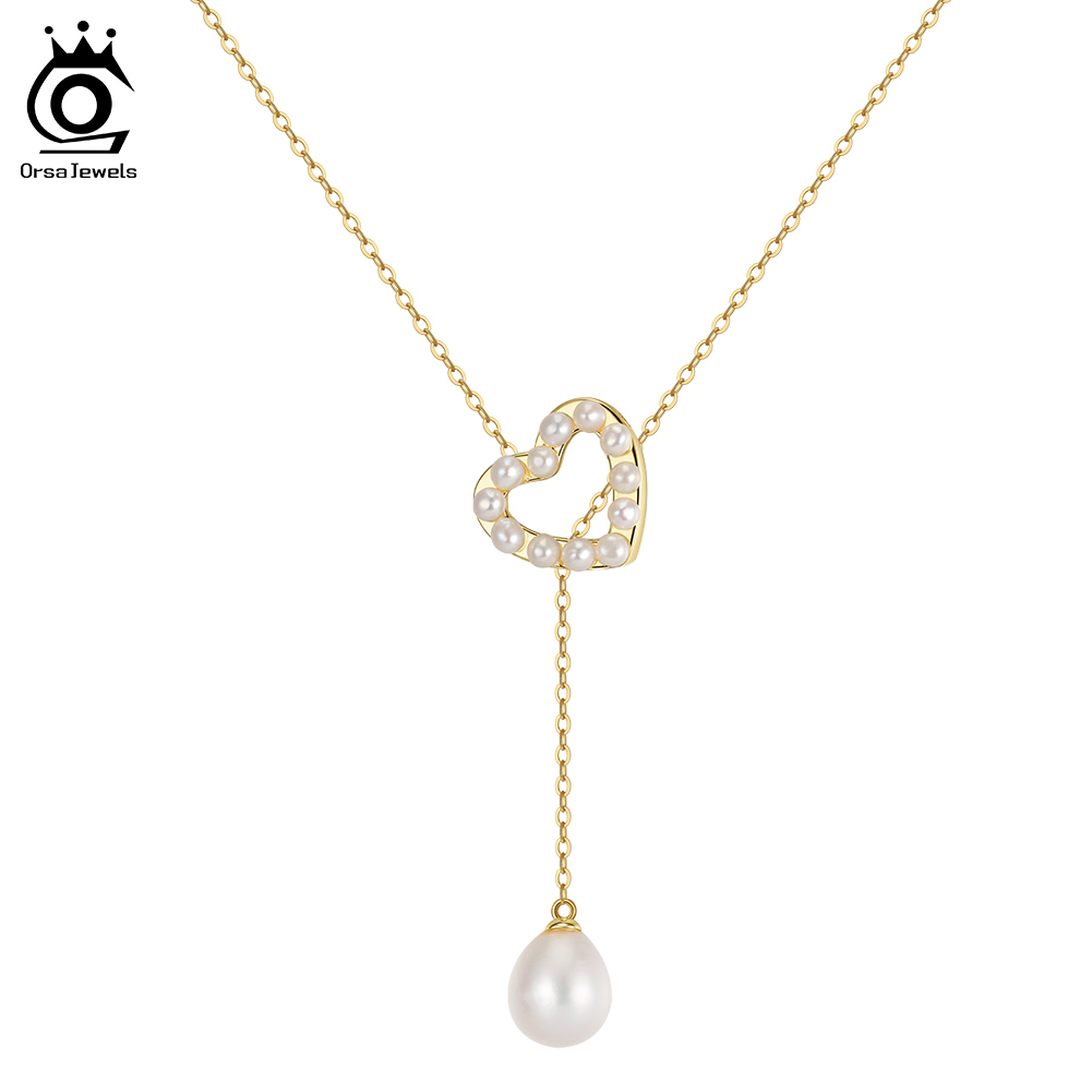 ORSA JEWELS S925 Love Heart Pe - Pearl Trim Chain บทวิจารณ์และราคา