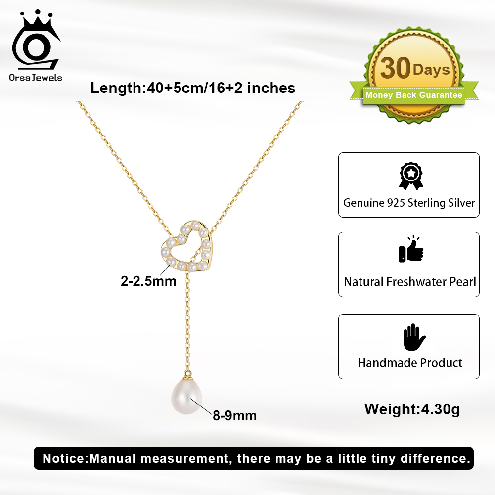 ORSA JEWELS S925 Love Heart Pe - Pearl Trim Chain บทวิจารณ์และราคา