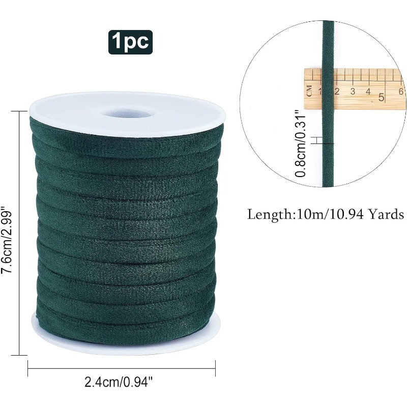 1 Roll 10m 8mm Dark Green Velv - Velvet Ribbon Roll บทวิจารณ์และราคา