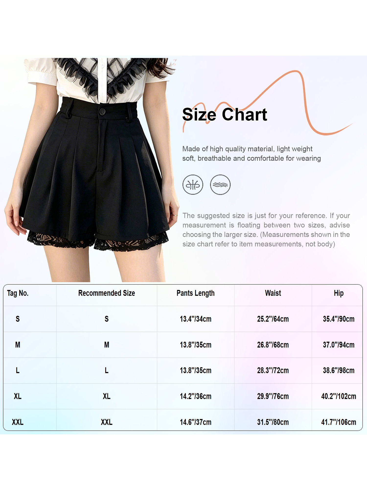 Women Casual High Waist Tailor - Elastic Lace Trim บทวิจารณ์และราคา