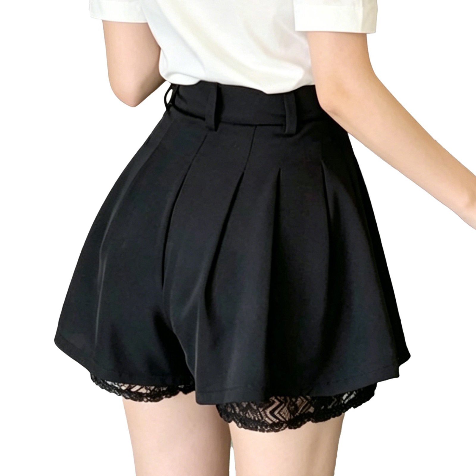 Women Casual High Waist Tailor - Elastic Lace Trim บทวิจารณ์และราคา