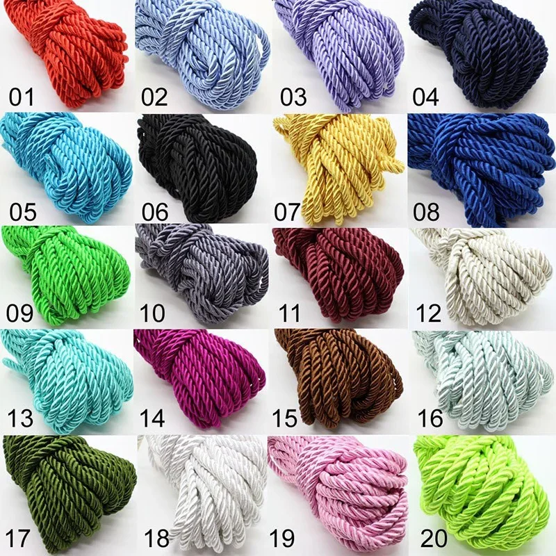 5/10M Silk Rope 3-Ply Braided  - Cord Trim Twisted บทวิจารณ์และราคา