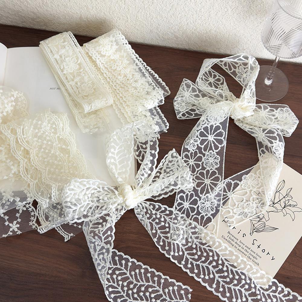 Elegant Lace Scarf Bow Necklac - Lace Ribbon Trim บทวิจารณ์และราคา