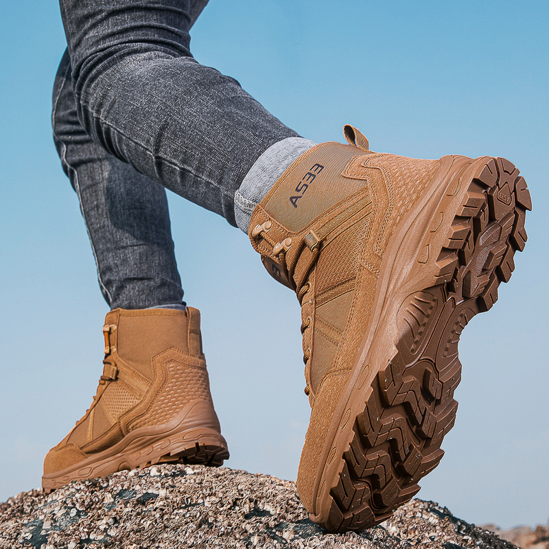 Men's Military Tactical Boots  - Guipure Lace Panel บทวิจารณ์และราคา