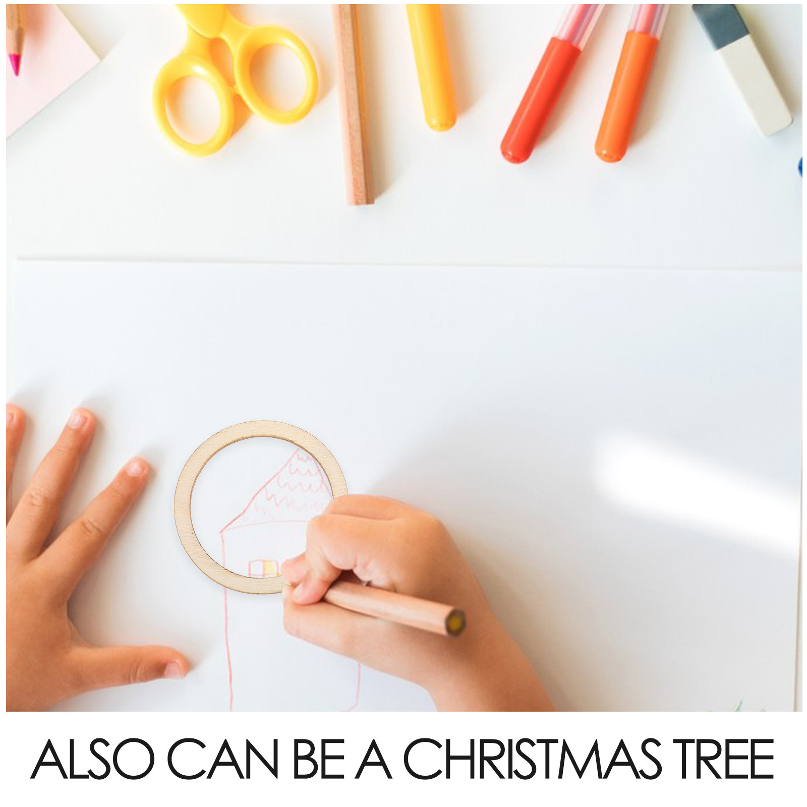 100Pcs Round Wooden Pieces Nat - Christmas Craft Embellishment บทวิจารณ์และราคา