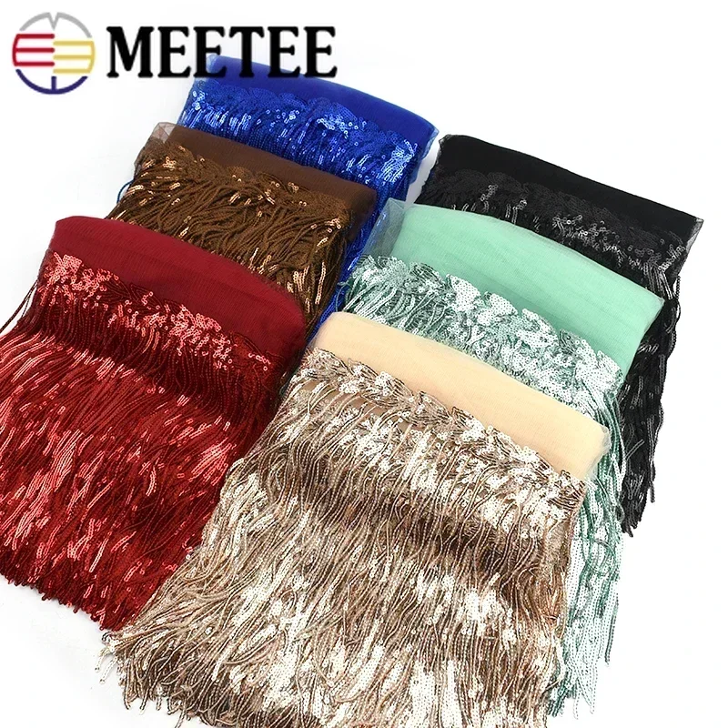2/5/10Yards Sequin Embroidery  - Beaded Trim Fringe บทวิจารณ์และราคา