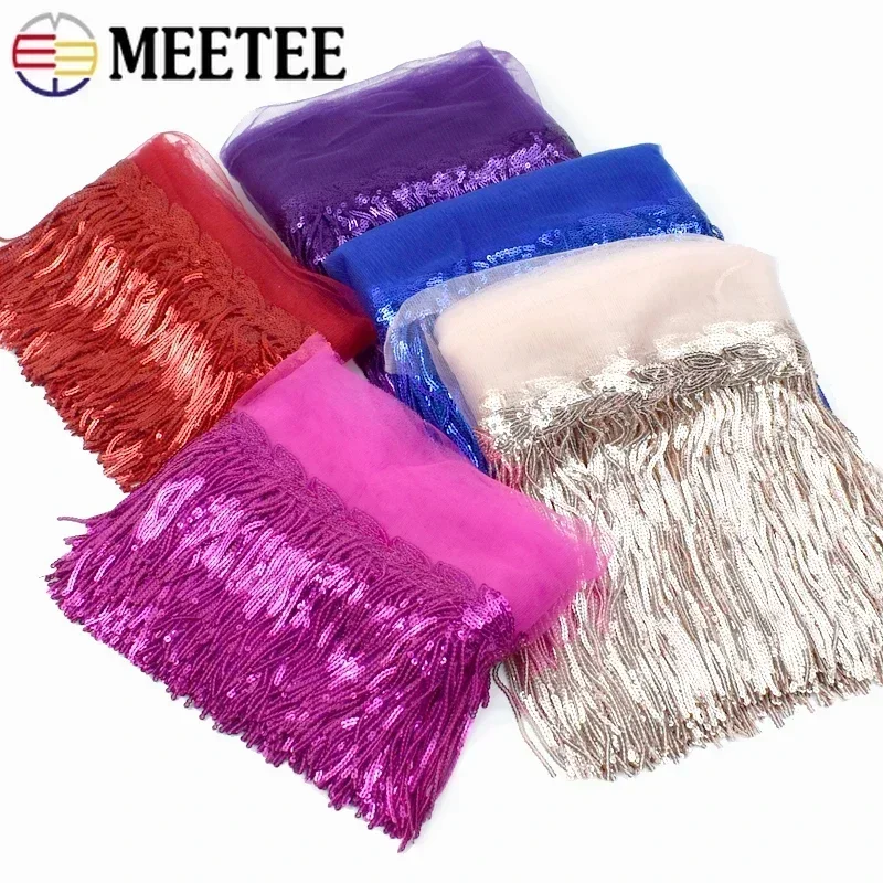 2/5/10Yards Sequin Embroidery  - Beaded Trim Fringe บทวิจารณ์และราคา