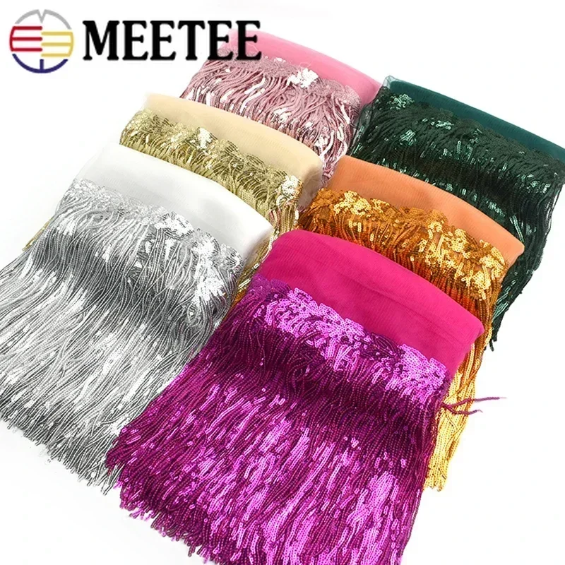2/5/10Yards Sequin Embroidery  - Beaded Trim Fringe บทวิจารณ์และราคา