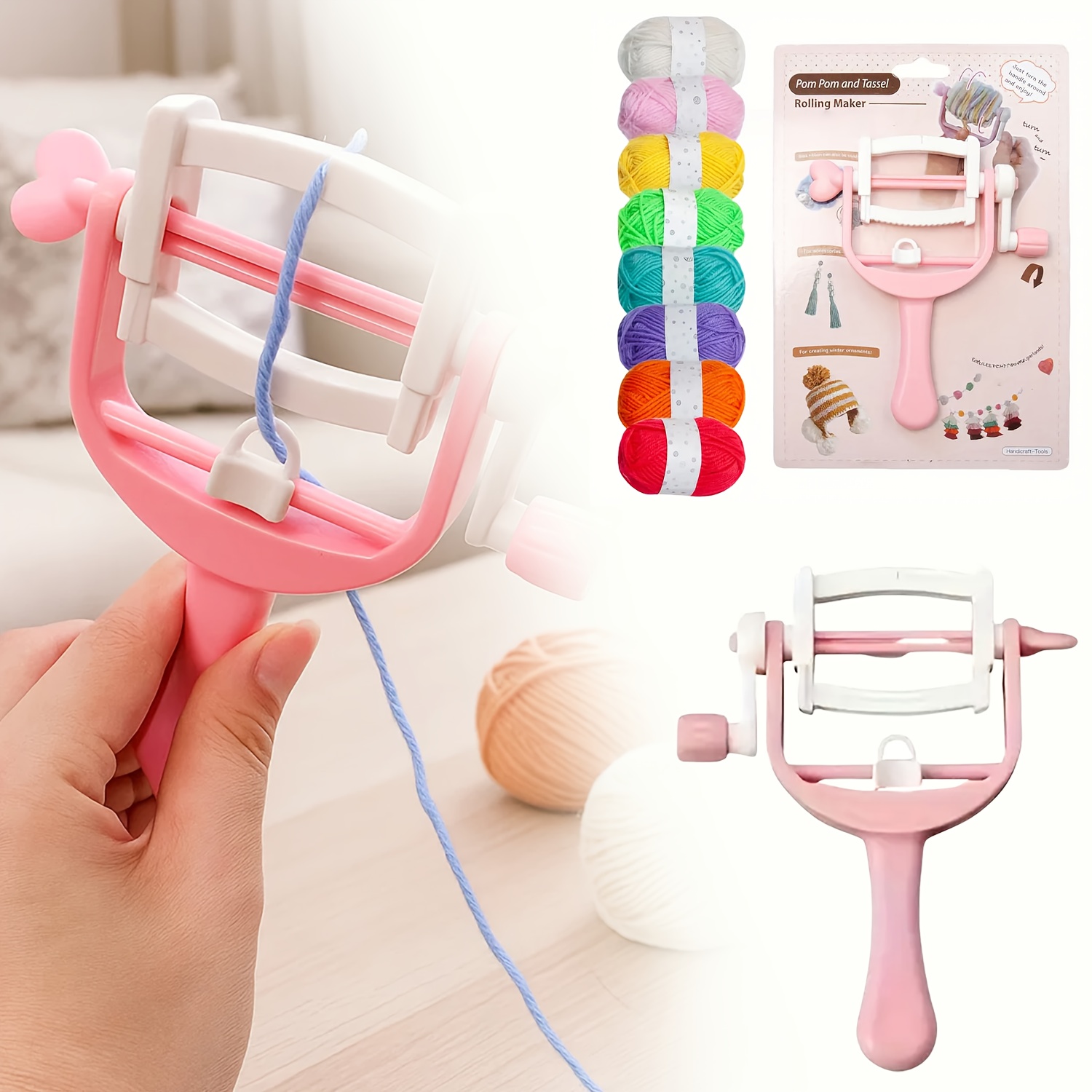 Hand-cranked Winding Coil Fur  - Pom Pom Maker Tool บทวิจารณ์และราคา