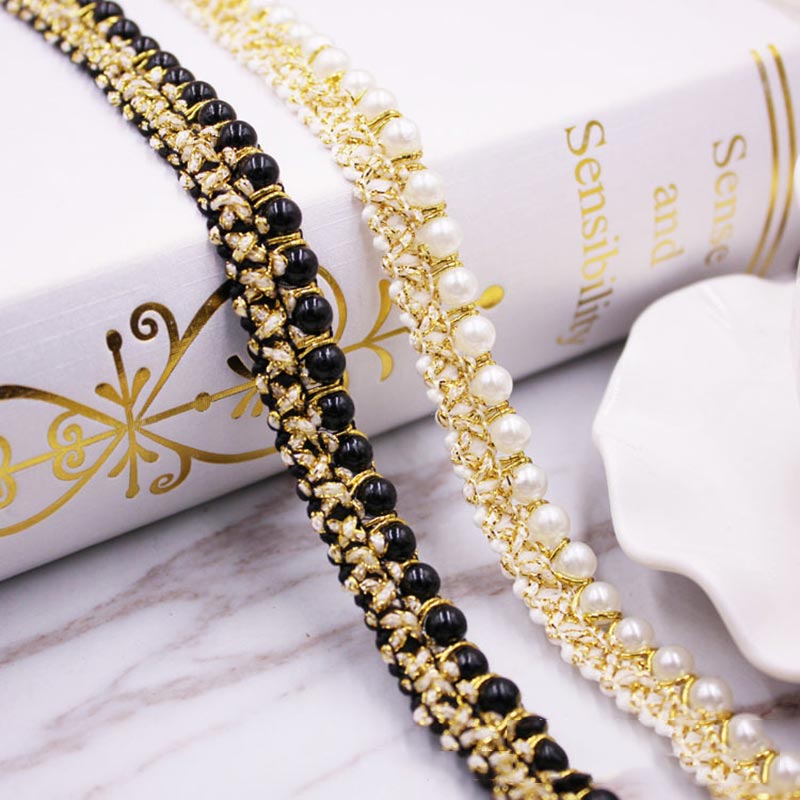 10yards DIY accessories Pearl  - Beaded Trim Fringe บทวิจารณ์และราคา