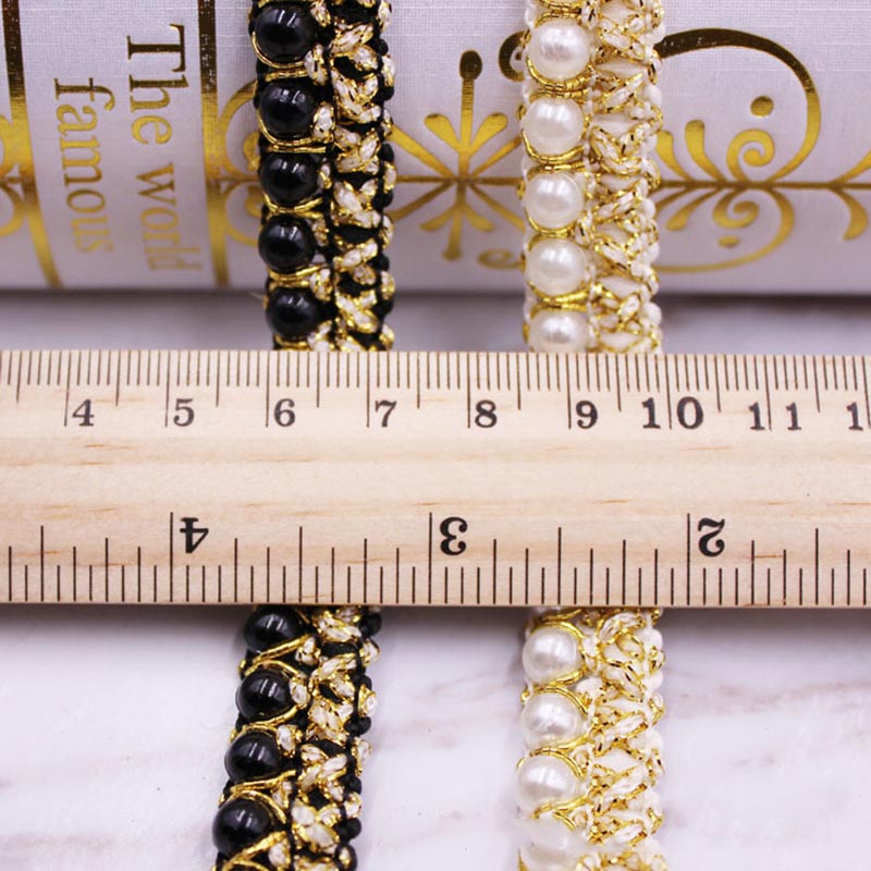10yards DIY accessories Pearl  - Beaded Trim Fringe บทวิจารณ์และราคา