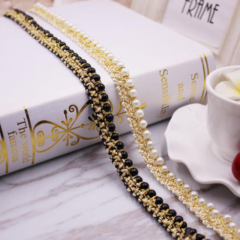10yards DIY accessories Pearl  - Beaded Trim Fringe บทวิจารณ์และราคา