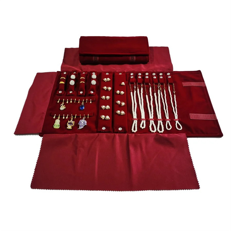 Burgundy Velvet Jewelry Roll-U - Velvet Ribbon Roll บทวิจารณ์และราคา