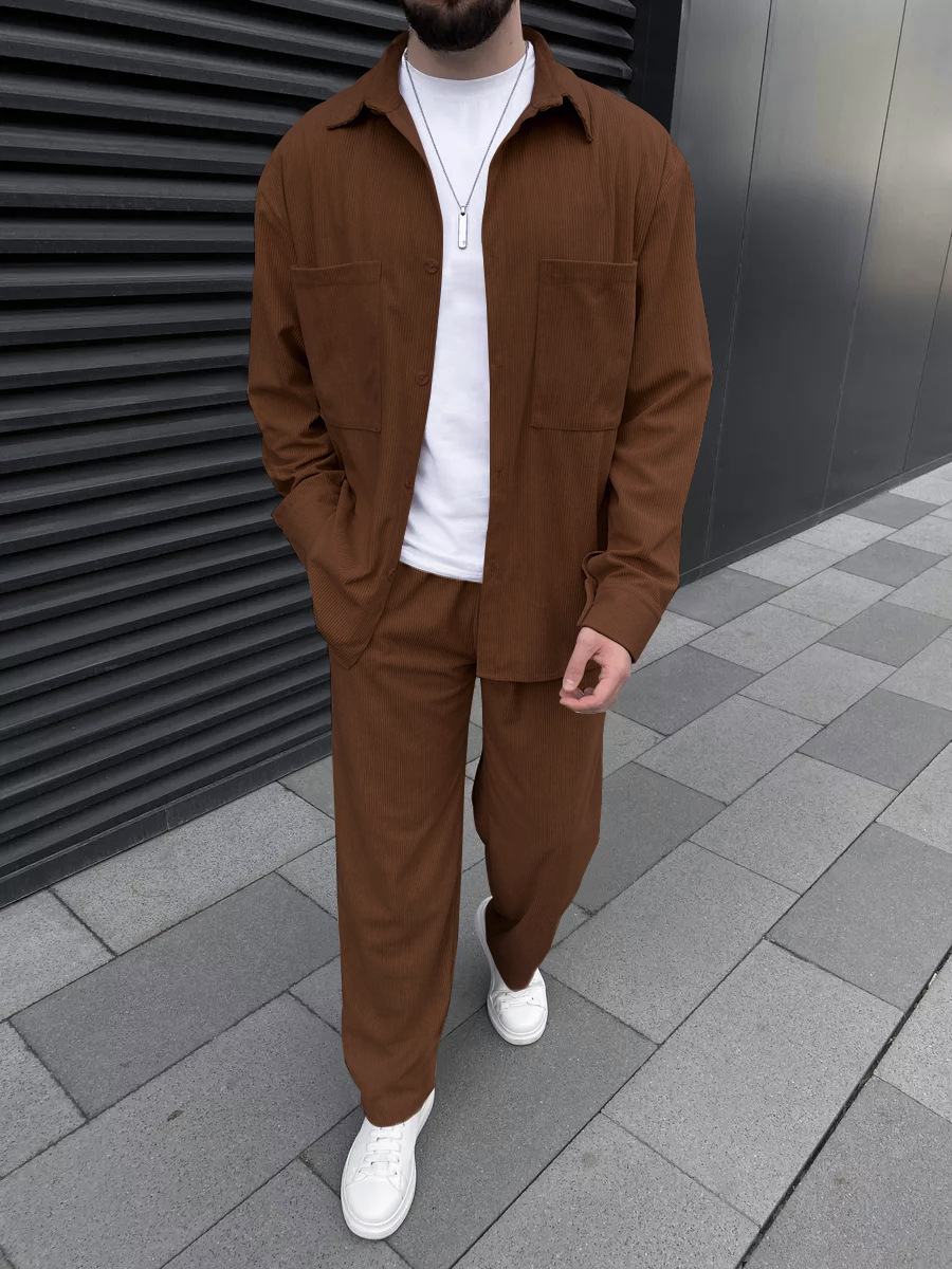 Men's corduroy two-piece outfi - Embellish Knit บทวิจารณ์และราคา