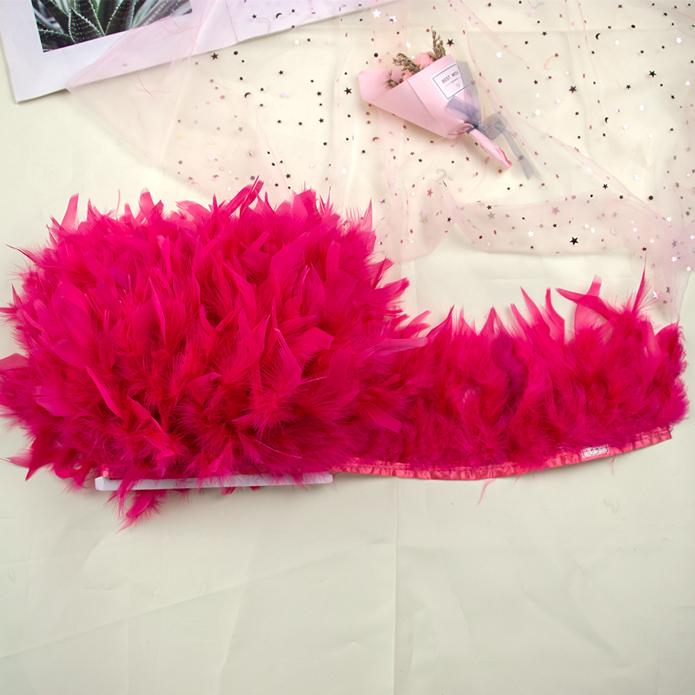 1M Natural Turkey Feathers Tri - Feather Trim Marabou บทวิจารณ์และราคา