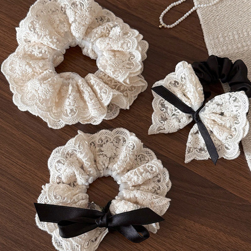 French retro double layered bo - Lace Ribbon Trim บทวิจารณ์และราคา